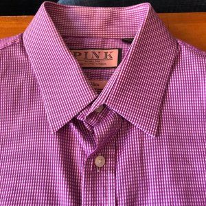 Mens Thomas Pink Slim Fit Dress Shirt (New)